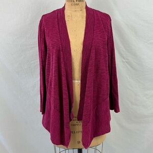 Jones Studio Fuchsia Long Sleeve Light Weight Waterfall Jacket Size XL (A38)